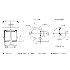 Pulmon Suspension Scania SKU C9110657 OEM 1903608