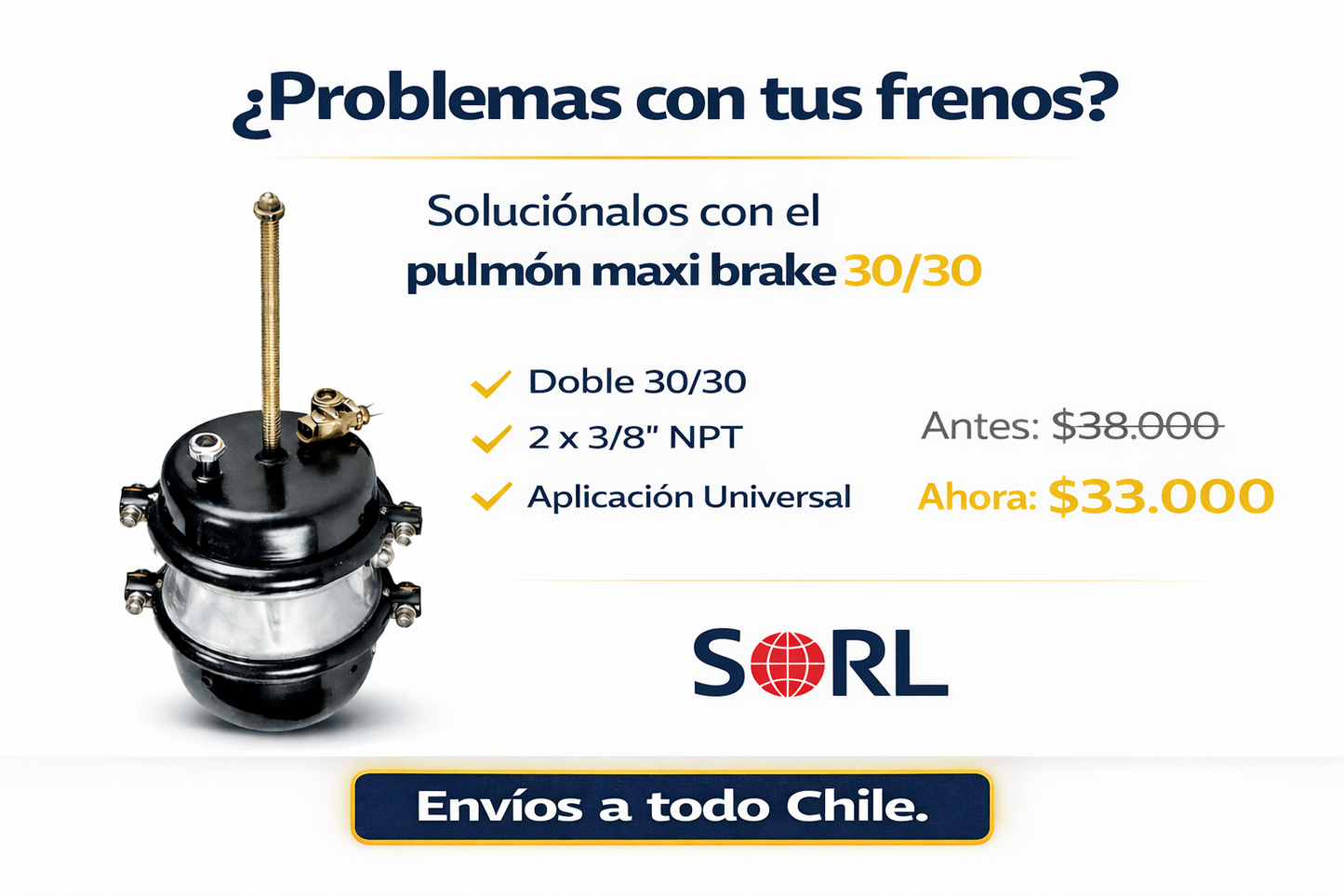 Pulmon De Freno Maxi 30/30 Hilo 3/8 SKU C9500863