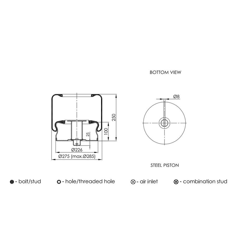 Pulmon De Suspension Volvo Neotec SKU C8114351 OEM 70397048